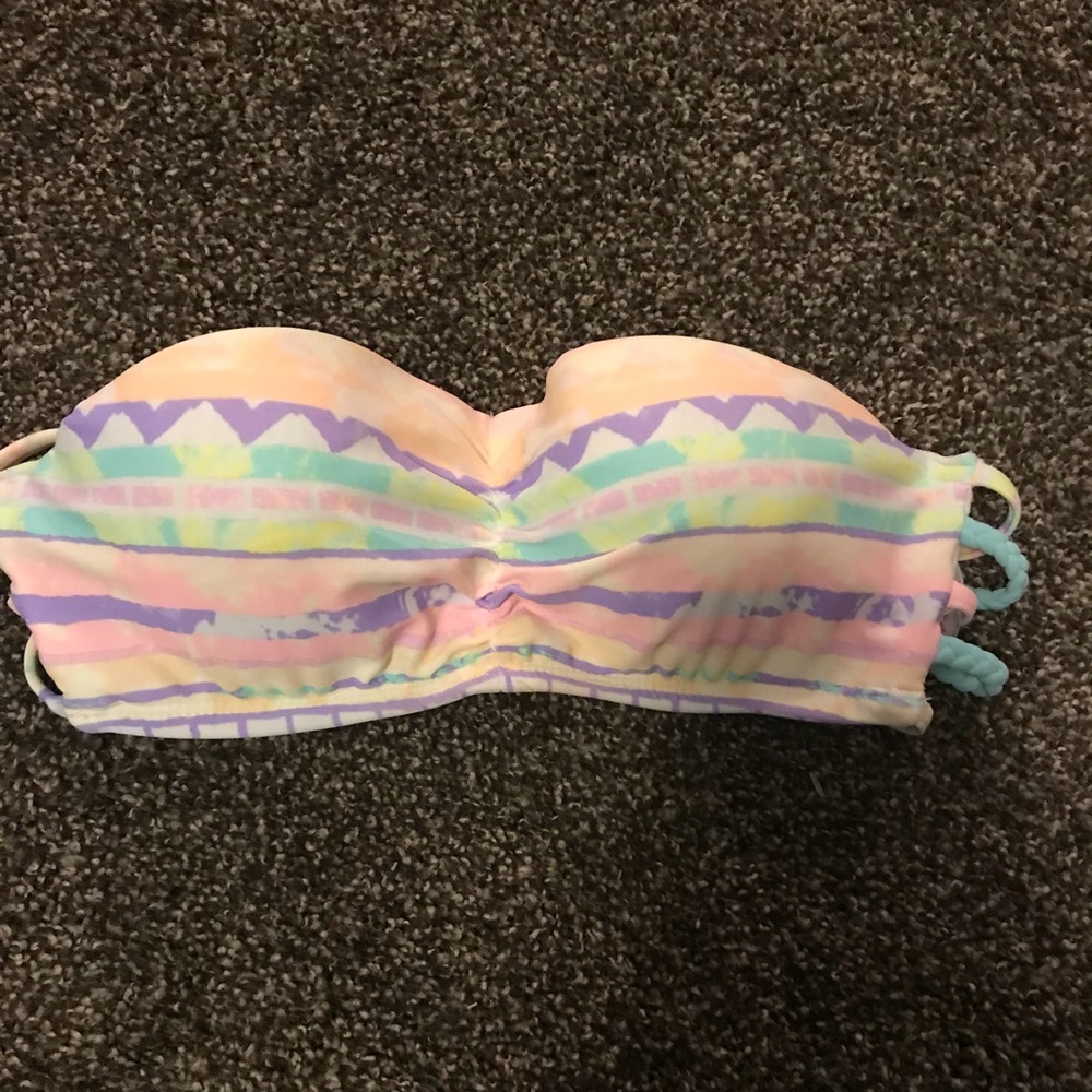 Neon push-up bandeau bathing suite top